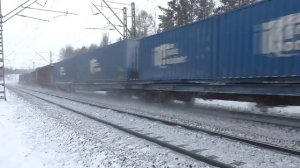 ГРУЗОВЫЕ ПОЕЗДА ЗИМОЙ НА ТРАНССИБЕ