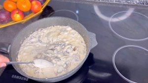 Картошка с грибами в сливочном соусе. Грибы со сливками