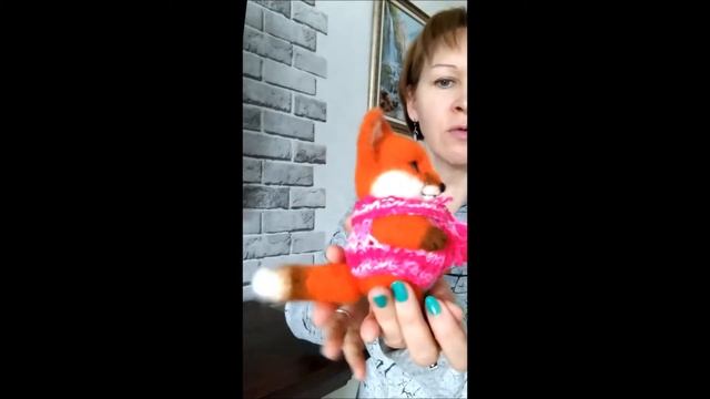 Лисёнок. Валяная игрушка из овечьей шерсти.