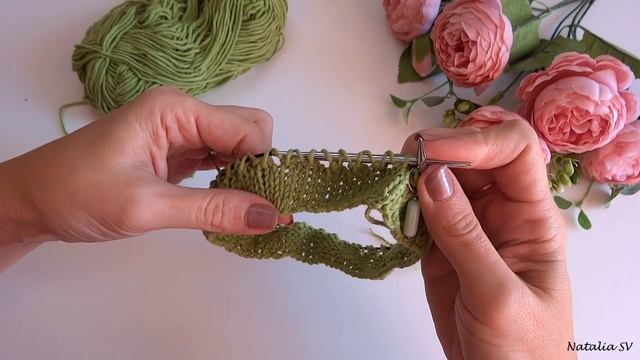 Зубчатый край спицами. Для горловин, шапочек, носков, варежек... Мастер-класс смотреть онлайн