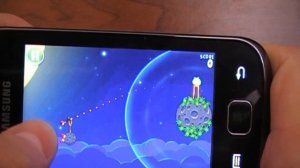 Galaxy Gio. Angry Birds Space - android game (ICS) (Gameplay)