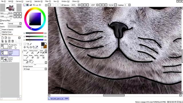 Как сделать Арт в программе Paint Tool SAI смотреть онлайн