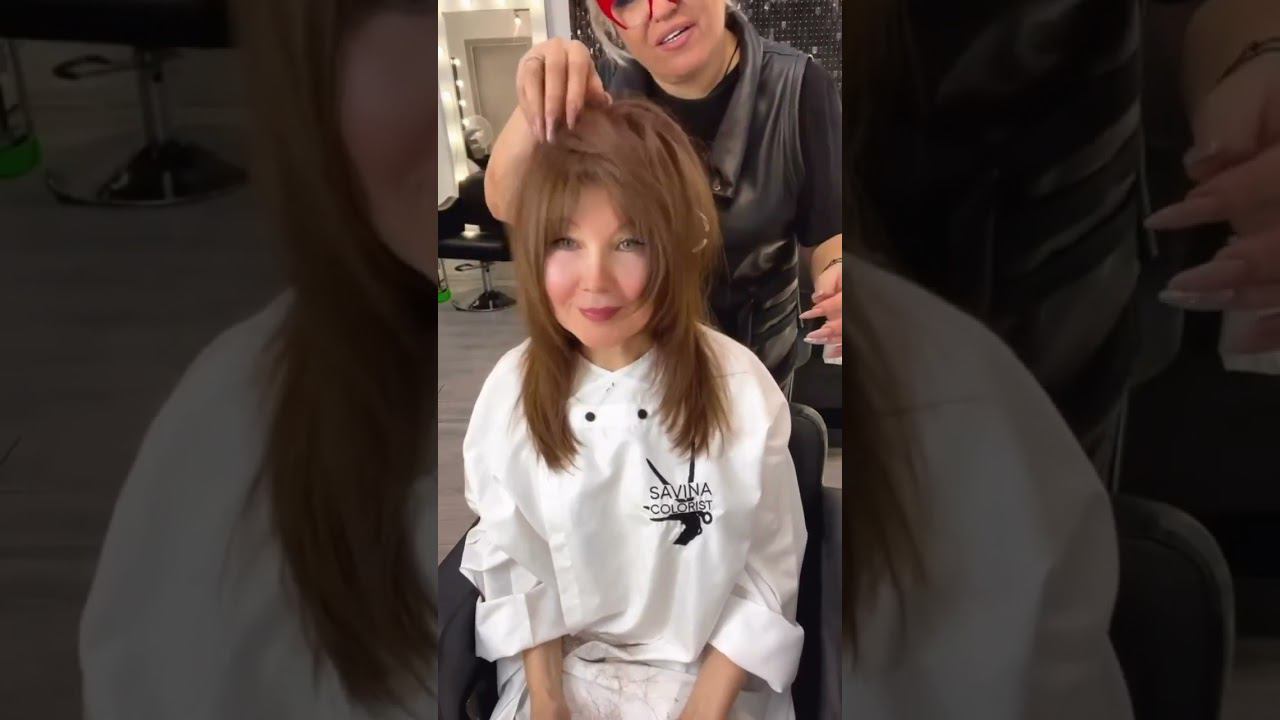 СТРИЖКА КАСКАД С ЧЁЛКОЙ-ШТОРКОЙ ПОСЛЕ 50 ЛЕТ/HAIRCUT CASCADE WITH BANGS-CURTAIN AFTER 50 YEARS