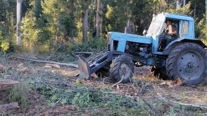Мтз 82 испытание самодельного лесного отвала