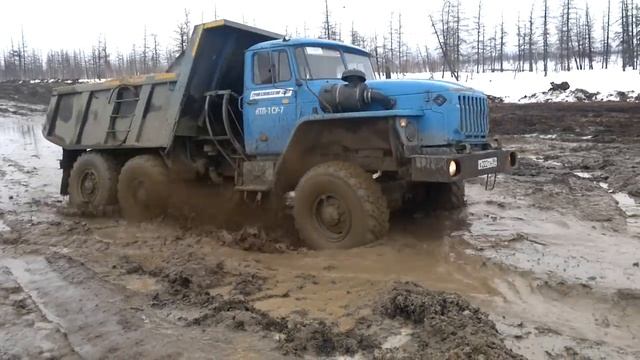 Дороги Севера.Уренгой. Самосвал Урал. смотреть онлайн