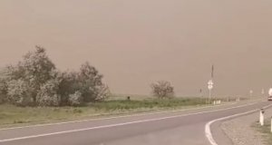 Пыльная буря поднялась в Нефтекумском округе Ставрополья