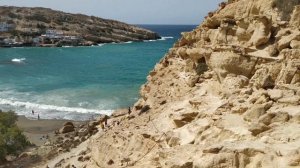 CRETE (KRETA) Matala - The amazing BEACH and WAVES !