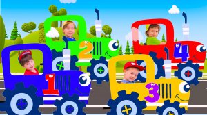 Синий трактор Песенки для детей Ремонт машинки Учим счет с машинками Цифры для малышей