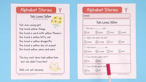 Alphabet Stories Letter Y Reading Comprehension Worksheet