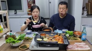 묵은지 삼겹살에 소주 한잔,쪽파무침,된장찌개 먹방(ft.갈치속젓) Samgyeopsal,Kimchi,Doenjang Jjigae MUKBANG EATING SHOW