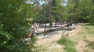 Река Кошкар ата в городе Шымкент. Лето. 2023 год