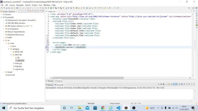 Servlet Error Handling - Error Page 404 | Java EE Tutorial deutsch