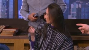 Woman "surprise" headshave on kazakhstan talk show (4K remaster and edit)