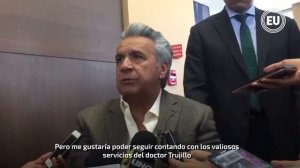 El presidente Lenín Moreno visita a Julio César Trujillo en casa de salud