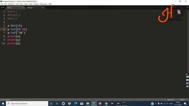 Type Conversion in Python | Casting in Python | Type Casting in Python | Hello DHIRENDRA