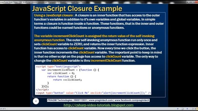 JavaScript closure example