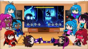 Gacha Fandom Girls react to FNF Indie cross NIGHTMARE MODE