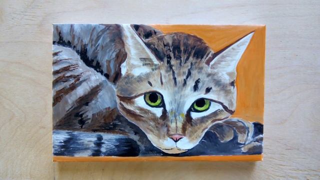 Процесс рисования.Рисование кота. Painting process. Painting a cat. смотреть онлайн