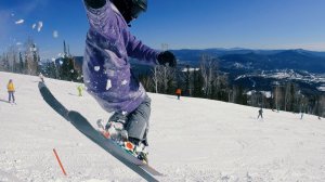 Горные лыжи. Фрирайд. Спуск Шерегеш, трасса "Доллар" и ее окрестности. Как меня уделал ребенок.