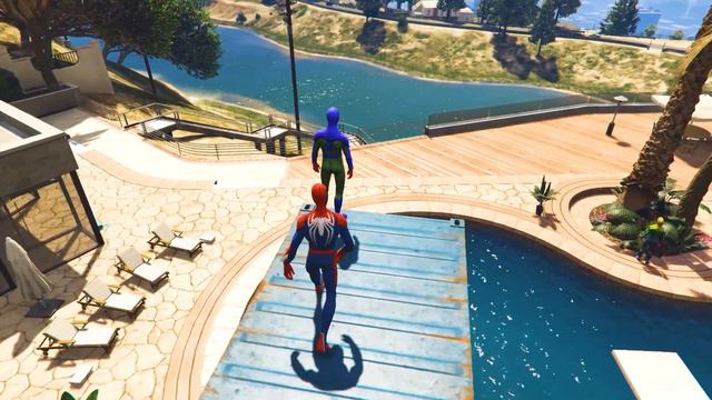 GTA 5 Rainbow Spiderman Water Fails (Ragdolls/Euphoria Physics) смотреть онлайн