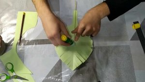 折り紙花(シダ), how to make Origami FERN, Оригами Папоротник