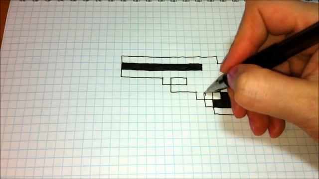 Простые рисунки #388 Рисуем пистолет из Майнкрафт