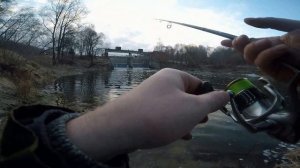 Спиннинг на малой речке Подмосковья. Лопасня. Февраль 2020.