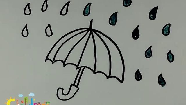 Bolalar uchun soyabon chizish |Drawing umbrella for children|Рисование зонтик для детей смотреть онлайн