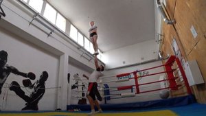 Partner stunt - Step by Step #1 - Andrey & Lera. Cheerleading