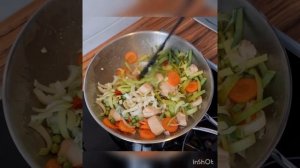 куриное филе в сливках с овощами