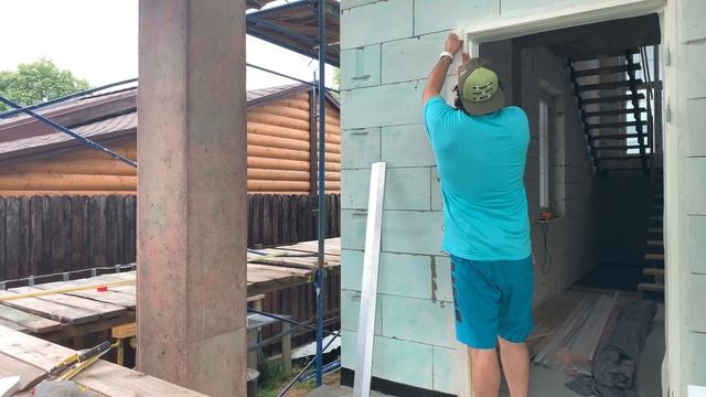 Утепление фасада газобетонного дома 300 м кв по системе СФТК. Мокрый фасад. Курорт 1 серия