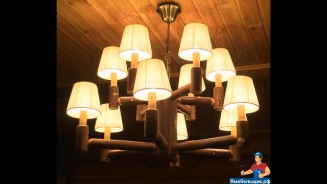 Люстры из рогов. Мебель Кантри из массива в коре. смотреть онлайн