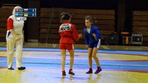 KIRILLOVA (RUS) vs HRYHORENKO (UKR). World Cadets SAMBO Championships 2018