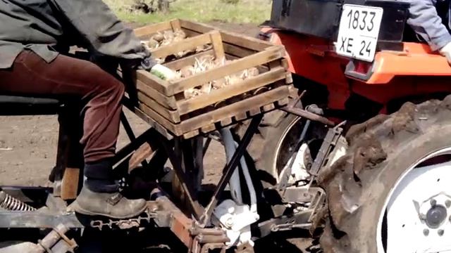 Посадка картофеля самодельной сажалкой смотреть онлайн