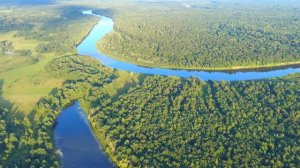 Озеро Сорокино и озеро Пурхало с высоты. Клязьминский заказник. Ивановская область