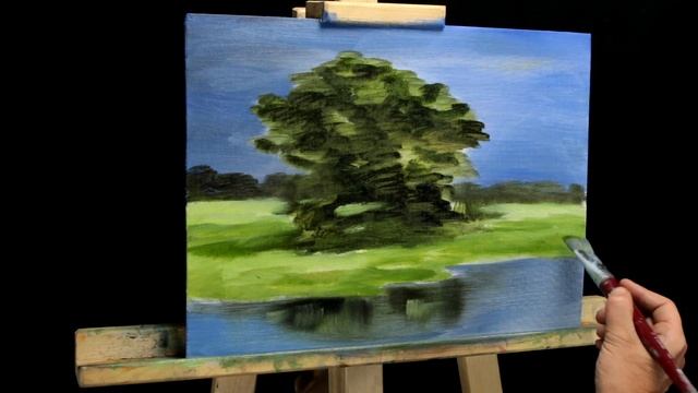 Пишем картину Дерево у реки смотреть онлайн