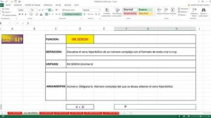 Función IM.SENOH Excel 2013: 232 de 448 HD