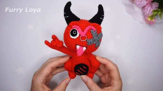 ?Новинка?Авторский МК : Веселый алый монстр крючком .  Жуткий амигуруми .Tutorial