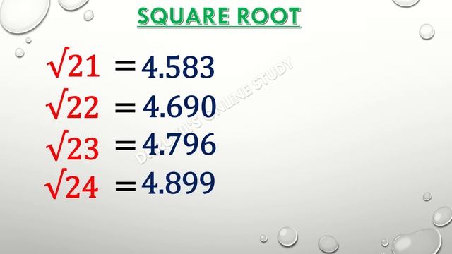 SQUARE ROOT 1 TO 50 || 1 To 50 Square Root | Easy tricks to learn square root