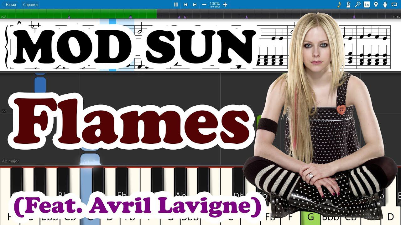 MOD SUN - Flames (Feat. Avril Lavigne) [Piano Tutorial | Sheets | MIDI] Synthesia