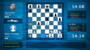 Анализ шахматной партии: Макс Тертычка - Manrai60, 1-0 (по ChessFriends.com)