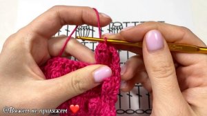 Как вязать попкорн в лицевом и изнаночном ряду. Вязание крючком. Уроки вязания.MOV