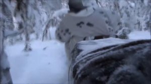 По путику на толкаче - камера сзади.  Февраль 2016