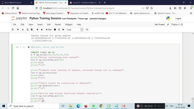 53   Numpy   Binary Operators, String Functions, Mathematical Function   Class 6