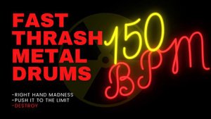 THRASH METAL DRUM TRACK #43| 150 BPM