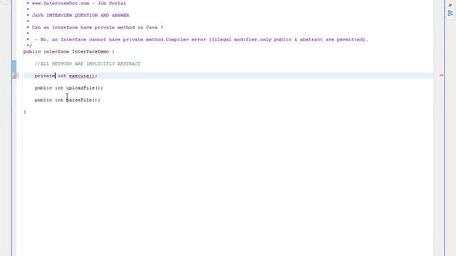Interview Can an Interface have private method in Java смотреть онлайн