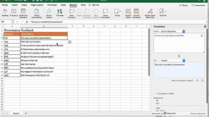 Using Microsoft Translator in Excel