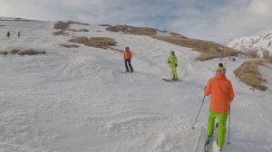 Полный спуск с горы Чегет. Южный склон. 23.03.23 Лыжи Fisher Ranger 102 fr.