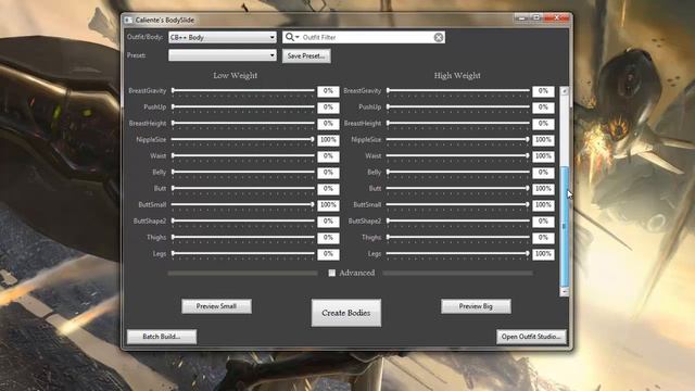 BodySlide 2 Feature : Advanced Sliders