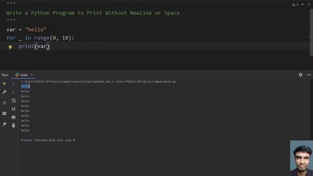 Write a Python Program to Print Without Newline or Space
